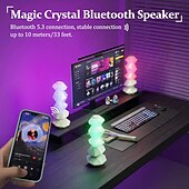 voordelige Nursery Night Lights-Magic Crystal Bluetooth-luidspreker met afstandsbediening en RGB-sfeerverlichting. &amp;Draaifunctie, aanraakbediening, Bluetooth 5.3, draagbaar woonaccessoire, cadeau voor tieners en volwassenen