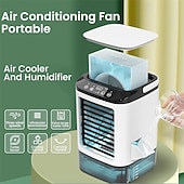 economico Ventilatori da Scrivania-Ventilatore condizionatore portatile, raffrescatore evaporativo personale da 1400 ml con 10 ore di autonomia, ventilatore da tavolo con umidificatore a nebulizzazione, mini condizionatore a 3 velocità