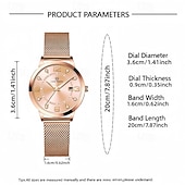 economico Orologi al quarzo-Orologio da donna in oro rosa, impermeabile, con cinturino in maglia d'acciaio inossidabile, elegante quadrante a raggiera e datario. &amp;diamanti, orologio elegante da lavoro, regalo per anniversario