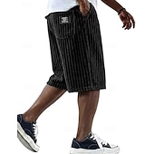 رخيصةأون شورت كاجوال-رجالي شورتات شورت كاجوال سروال قصير جيب مرونة الخصر ألعاب بسيطة سهل راحة متنفس طول الركبة فضفاض الأماكن المفتوحة عطلة العطلة موضة أسود أبيض مرن نسبياً