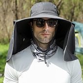 voordelige Sport &amp; Outdoor Accessoires-Zonnehoed Wandelhoed Vispet Hoed Kampeerhoed waterdicht Zonbescherming UV-Bescherming Zomer Lente Herfst Trekkoord Brede rand met nekflap Voor heren Vissen Activiteit