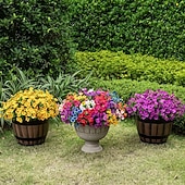 economico Fiore finti-9/18 pezzi di vivaci fiori artificiali di eucalipto, composizioni di fiori finti multicolore, 9 colori brillanti, decorazioni da appendere in plastica di alta qualità, adatte per vasi da balcone e