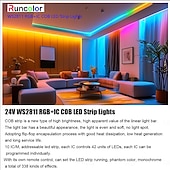 cheap Plug Strip Lights-24V WS2811 RGB IC COB LED Strip Lights 16.4ft (1 Roll ) 65.6ft (2 Rolls of 32.8ft) Chasing LED Light Strip with 338 Remote Controller Models and Power Supply for Bedroom Living Room Gaming Parties