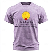  Camiseta masculina "Posso estar bêbado, mas de manhã estarei sóbrio e você continua feio" com estampa divertida e lavagem ácida. Manga curta, modelagem regular, ideal para festas e bares. Disponível