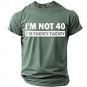  I'm Not 40 I'm Twenty Twenty Men's Funny Sarcastic 40th Birthday Joke Aging Humor T Shirt Graphic Crew Neck Short Sleeve Milestone Celebration Gift Designer Clothing Apparel