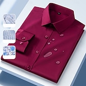 economico camicie da uomo no stiro-Per uomo Camicia Camicia elegante Camicia button-down Camicia non stiro Semplice Casuale All'aperto Blu Nero Bianco Rosa Manica Lunga Collo ripiegato Estate Primavera Abbigliamento Bottoni