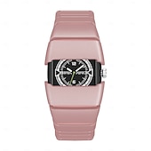 cheap Quartz Watches-Men's Futuristic Sports Watch with Luminous Glow in the Dark Dial, Tactical Rectangular Quartz Wrist Watch with Integrated Silicone Strap, Night Light Function, Cool Fashion Gift for Men Boys