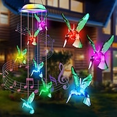 abordables Éclairages pour allées-colibri &amp;Carillon lumineux solaire papillon étanche pour extérieur, lot de 2, idéal pour le jardin, la terrasse, le balcon, la cour, la villa, la décoration estivale et les anniversaires. Parfait pour