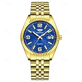 abordables Montres à quartz-Montre homme de luxe, cadran noir nid d'abeille, mouvement quartz bicolore or et argent en acier inoxydable, lunette cannelée, montre habillée avec date, bijou élégant à offrir.