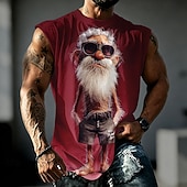 abordables T-shirts 3D-Homme A Ombre Vieil Homme Sous-Vêtements Sans manches T-shirt Impression 3D Col ras du cou Chemise Drôle Occasionnel Quotidien Rue Bleu Noir Rouge Printemps &amp; Été Vêtement Tenue S M L XL 2XL 3XL