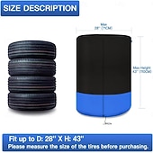 baratos Capa para Móveis de Pátio-Capas para armazenamento de pneus, capa grande para pneus de inverno, impermeável, com bolsa de armazenamento prática, capa resistente às intempéries para empilhar pneus (comporta 4 pneus, diâmetro de