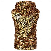 levne Topy-Retro Disko 80. léta Kamizelka Bez rukávů Disko Lesklá metalíza Leopard Maškarní kostým Pánské předvečer Všech svatých Karneval Párty Bar Noční klub Dospělí Vrchní deska Jaro léto