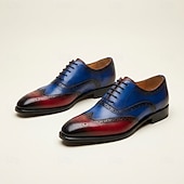 economico Κλασικά Παπούτσια-Men's Yellow and Green Wingtip Oxford Shoes with Brogue Detail and Colorblock Design, Vintage Statement Dress Shoes for Stylish Men, Ideal for Weddings, Parties, Banquets and Fashion Events