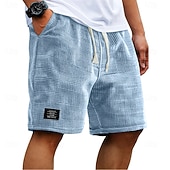 Недорогие Повседневные шорты-Муж. Вафельные шорты Летние шорты Пляжные шорты Повседневные шорты Кулиска Эластичная талия Сплошной цвет Комфорт Длина колена Повседневные на открытом воздухе Уличная одежда Отпуск Мода