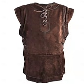 halpa Asusteet-Setti Keskiaika Renessanssi Polvipituinen Asut Hieno puku Tekoturkispuku Soturi Barbaari Naamiaispuku Miesten Viikinki Halloween Karnevaali Suoritus LARP Ren Faire Aikuisten