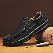 economico Scarpe Casual Slip-On-Mocassini casual da uomo marroni, cuciti a mano, comodi da indossare tutti i giorni, per viaggiare, guidare, per l'ufficio, per il fine settimana e per uno stile casual elegante e rilassato.