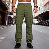 abordables Pantalons Cargo-Homme Pantalons Cargo Pantalons Pantalon tactique Pantalons de Travail Pantalon de randonnée Taille Élastique Multi-poches Poche à Rabat Uni Confort Portable Occasionnel Quotidien Extérieur Vacances