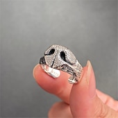 Недорогие Подарки-креативные забавные старинные серебряные кольца для носа собаки с регулируемым отверстием