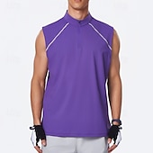 cheap Running Tee &amp; Tank Tops-Men's Solid Colored Workout Tank Top Running Tank Top Gym Tank Top Summer Spring Quarter Zipper Sleeveless Quick Dry Compression Moisture Wicking Breathable Gym Workout Running Walking Jogging Black
