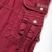 cheap Classic-Men's Cargo Shorts Hiking Shorts Leg Drawstring Wearable Elastic Cuff Plain Solid Comfort Knee Length Casual Daily Outdoor Vacation Fashion Navy Blue Red Micro-elastic