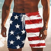 abordables Camisetas Patrióticas 250-Bañador de bandera americana del 250 aniversario de EE. UU. para hombres trajes de baño pantalones cortos de baño pantalones cortos de media cintura patrióticos vacaciones con bolsillos laterales