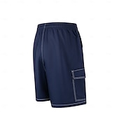 voordelige Vakantie-Voor heren Ladingbroek Cargoshorts Korte broek Casual korte broek Zak Elastische taille Effen Effen kleur Comfort Boven de knie Casual Buiten Streetwear Modieus Streetwear Zwart Marineblauw