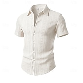 Χαμηλού Κόστους Ανδρικά Smart Casual πουκάμισα-Ανδρικά Πουκάμισο Casual πουκάμισο Πουκάμισο με κουμπιά Πουκάμισο ζακάρ Μαύρο Λευκό Πράσινο Ανοικτό Βαθυγάλαζο Καφέ Κοντομάνικο Σκέτο Κολάρο Πουκαμίσου Causal Καθημερινά Ζακάρ Ρούχα