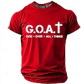  Herre Bibelen GOAT Gud Over Alle Ting Kristent Kors Logo Religiøs Tro Minimalistisk Akronym T-skjorte Grafisk Casual Kort Erme Kirke Slitasje Daglig Gave Designer Klær