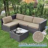 abordables Funda para Cojines de Patio-8 fundas elásticas para cojines de patio, fundas impermeables de repuesto para sofás de exterior, sofá de exterior &amp;Fundas para sofás, fundas para cojines de muebles de patio, protector de muebles