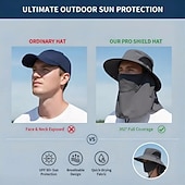 preiswerte Heizen und Kühlen-Anglerhut mit abnehmbarem Sonnenschutz, Gesichts- und Nackenschutz für den Sommer – breite Krempe, UV-Schutz, Unisex-Sonnenhut zum Wandern, Angeln und Reisen