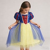 billige Jentekostymer-Snøhvit Snøhvit Prinsesse Kjoler Cosplay kostyme Drakter Film Mote søt stil Tutuer for Jente Barne Maskerade Daglig Fest Ferie