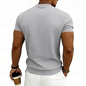 billige grunnleggende t-skjorter-Herre Vaffel T-skjorte T skjorte Kortermet skjorte T-skjorte Kortermet Crew-hals Sommer Vår Helfarge Gatemote Stilfull Sportslig Jacquard Daglig utendørs Feriereise Hvit Svart Mørkegrå Topp T-skjorte