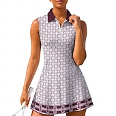economico Abbigliamento Tennis da donna-Per donna Geometrico Motivo Floreale Abito da tennis Abito sportivo Senza Maniche Floreale Traspirante Tennis Golf Badminton Colletto Polo Collo con zip Vestito Nero Rosso Blu marino scuro
