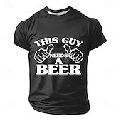  Men's This Guy Needs A Beer Two Thumbs Pointing Funny Humorous Novelty Drinking T Shirt Tee Graphic Regular Fit Casual Party BBQ Gift Designer Clothing Apparel S M L XL XXL XXXL