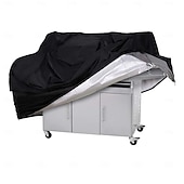 billige Terrassemøbelbeskyttere-kraftig vanntett &amp;Støvtett rundt grilldeksel i oxfordstoff med håndtak &amp;borrelåsstropp, runde grilltrekk, kuppelformet trekk til utendørs elektrisk gassgrill (størrelse: 82 * 66 * 100 cm)