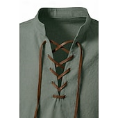  Médiéval Renaissance Chemise Manches longues Pirate Viking Déguisement Homme Halloween Carnaval Performance LARP Foire de la Renaissance Adulte Chemise