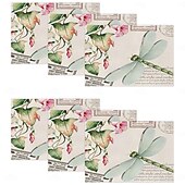 Χαμηλού Κόστους Placemats &amp; Coasters &amp; Trivets-Σουπλά τραπεζαρίας από ύφασμα με λουλούδια και πεταλούδα τεσσάρων εποχών, υφασμένο ορθογώνιο τραπεζομάντιλο 100% πολυεστέρα, σχέδιο με λουλουδάτο μοτίβο λιβελούλας πεταλούδας, πλένεται στο πλυντήριο,