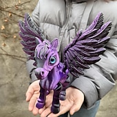 preiswerte Statuen-Große, 3D-gedruckte, bewegliche Pegasus-Figur, realistisches geflügeltes Pferdemodell, Sammlerstück einer Fantasiegestalt, Schreibtischdekoration für Zuhause oder Büro, Geschenkidee, Skulptur eines