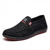 billiga Scarpe Casual Slip-On-Men's Black Slip-On Casual Sneakers Lightweight Breathable Walking Shoes Soft Comfort Low Top Footwear for Men, Daily Commutes, Weekend Travel, City Walking and Smart Casual Outfits