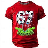 billige Sports- og trenings-T-skjorter-Herre Morsom Slang T skjorte Kortermet T skjorte 3D-utskrift Crew-hals Skjorte Mote Daglig Daglig Gate Rød Sommer Vår Klær S M L XL XXL XXXL