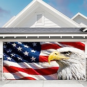 billige 250. jubileum-Dekorasjoner til garasjeporten i anledning av 250-årsjubileet for den amerikanske uavhengighetsdagen, fyrverkeri, patriotisk garasjeportbakgrunn, dekor til amerikansk flagg, frihetsminnefest