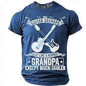  Men's I'm A Guitar Grandpa Just Like A Normal Grandpa Except Much Cooler Crossed Guitars Vintage Distressed Retro T Shirt Tee Graphic Regular Fit Fathers Day Gift Designer Clothing Apparel S M L XL XX