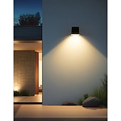 billige Vegglamper til utendørsbruk-2 stk. utendørs solcelledrevne IP65 vanntette LED-vegglamper med bevegelsessensor, vaskelys for hage, terrasse, gårdsplass, gjerde, trapper, veranda, terrasse, dekorativ utendørs LED-belysning med