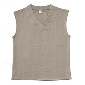 cheap Tank Tops-Men's T-Shirt Outfits Tee Top Sleeveless V Neck Spring &amp; Summer Summer Spring Knitwear Hawaiian Designer Knitted Casual Daily Home White Top Tee for Men