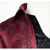 cheap Outerwear-Retro Vintage Punk &amp; Gothic Medieval Coat Tailcoat Prince Nobleman Jacquard Fancy Dress Men's Ebenezer Scrooge Elf Royal Steampunk Masquerade Party Adults Coat Christmas