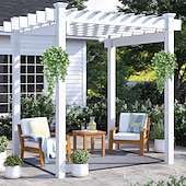 preiswerte Künstliche Pflanzen &amp; Grünpflanzen-4 künstliche grüne Kunststoffblumen, künstliche Hängepflanzenranken, UV-beständig, geeignet für die Dekoration von Haus- und Gartenwänden, Büros, Hochzeiten, Partys und Hängekörben.