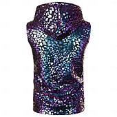 levne Topy-Retro Disko 80. léta Kamizelka Bez rukávů Disko Lesklá metalíza Leopard Maškarní kostým Pánské předvečer Všech svatých Karneval Párty Bar Noční klub Dospělí Vrchní deska Jaro léto