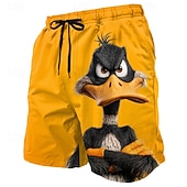 abordables Animales &amp; Aves-Hombre Gracioso Pato animales de dibujos animados Boxers de Natación Trajes de baño, bañadores cortos Pantalones de Surf Media cintura Hawaiano vacaciones en la playa Bolsillos laterales Forro de