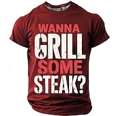  T-shirt homme à imprimé rétro barbecue, coupe classique, idéal pour les grillades en extérieur. Tailles S, M, L, XL, XXL, XXXL.
