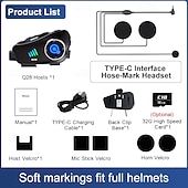 olcso Motorkerékpár- és terepjáró-kiegészítők-q28 motoros sisakkamera, 1080p HD vezeték nélküli akciókamera 50 órás akkumulátor-üzemidővel, 120°-os széles látószögű, 360°-ban forgatható, IP66 vízálló sisakra szerelhető videokamera motorozáshoz és